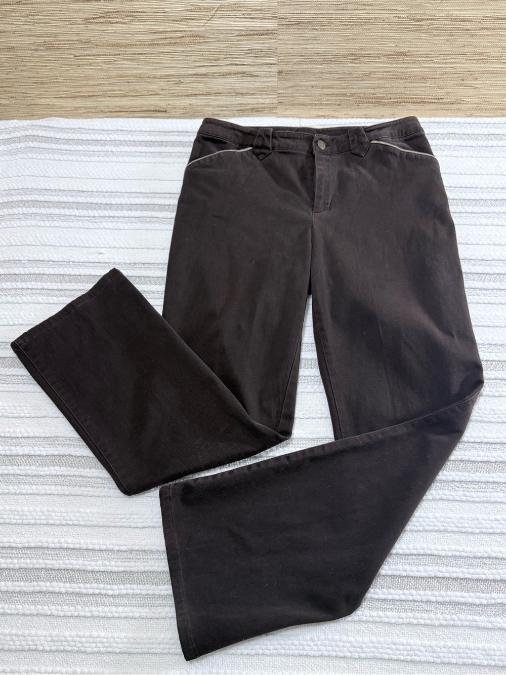 Lauren Ralph Lauren Vintage 90s Brown Velour Straight Leg Pants 8P Petite